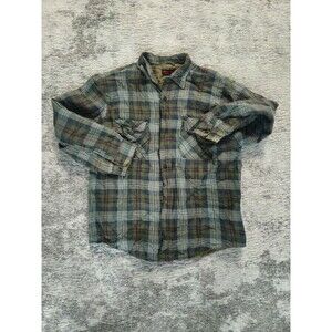 Wolverine Green Plaid Men Large Flannel Jacket
